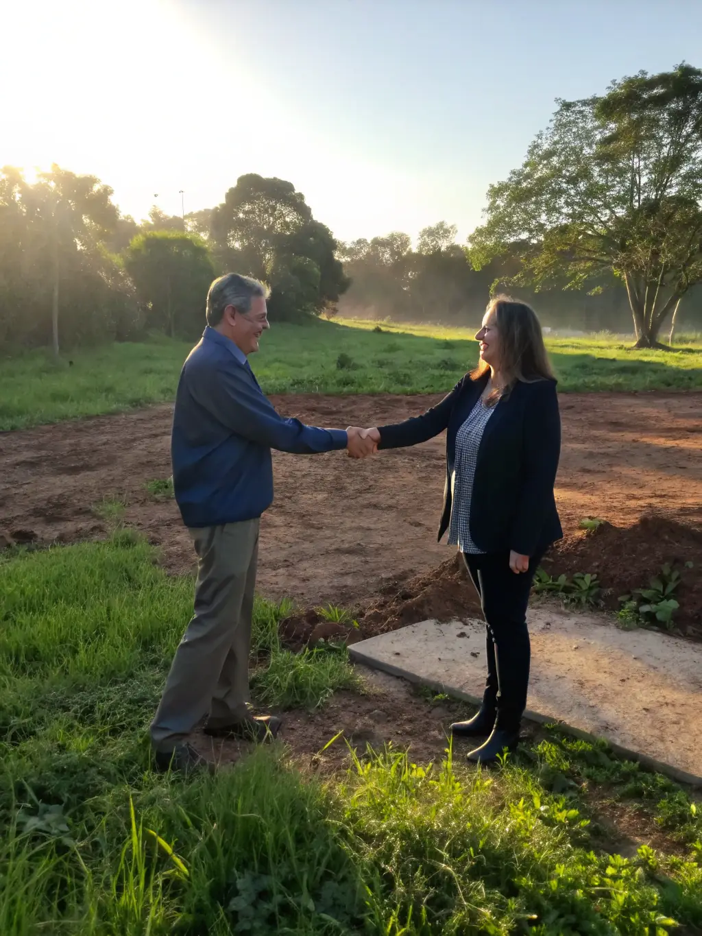 A handshake graphic symbolizing a closed deal, with a house in the background to represent the home service industry.