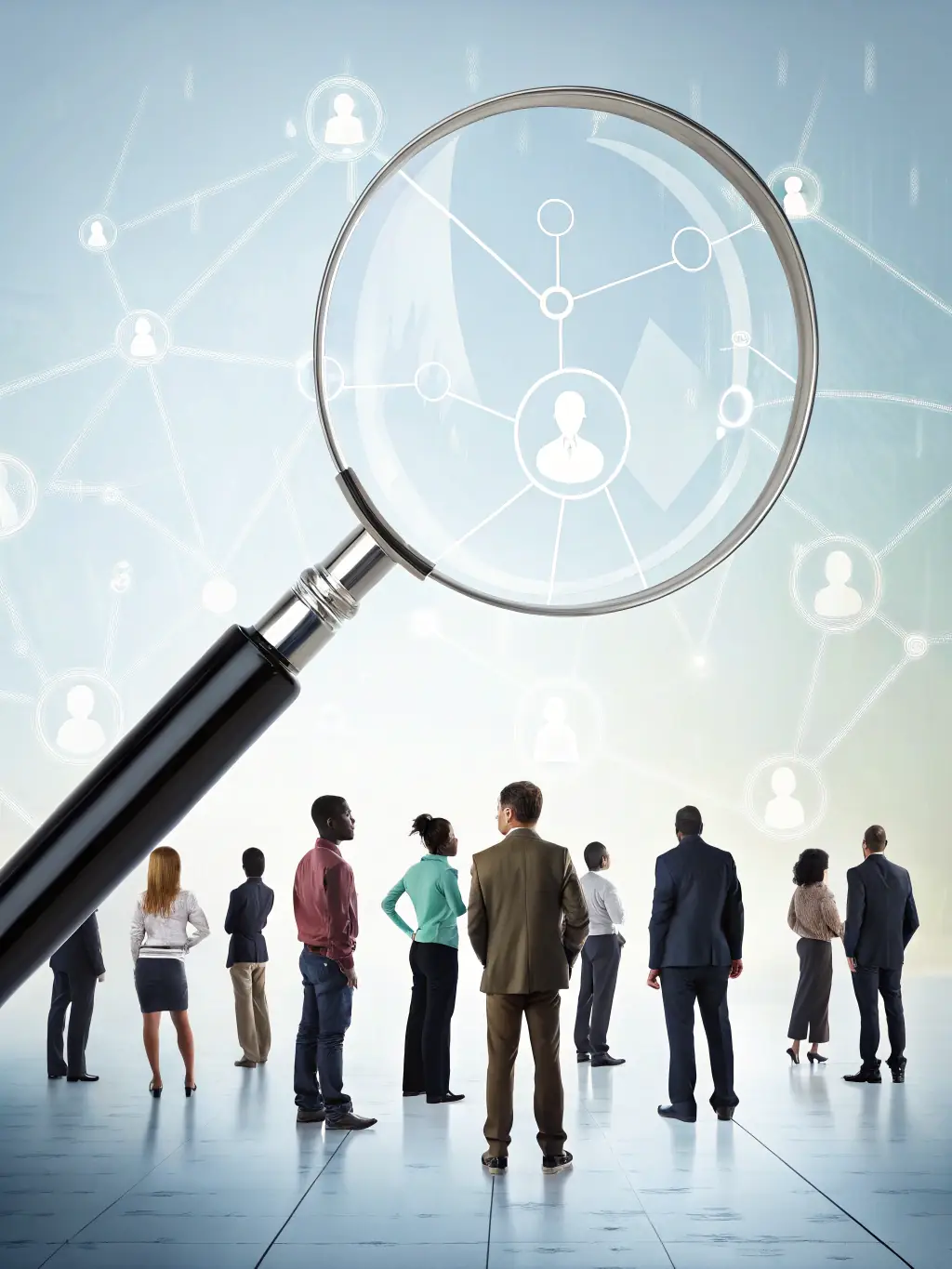 A digital illustration depicting a magnifying glass over a map of Sweden, symbolizing POPSales' targeted traffic generation efforts within specific geographic areas.