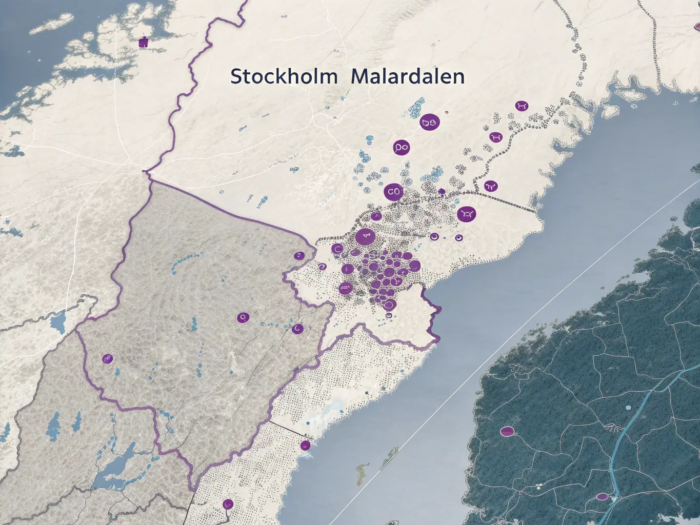 A map of Sweden is divided into distinct geographic areas, each highlighted to represent exclusive territories. The image emphasizes the exclusivity offered to POPSales partners.