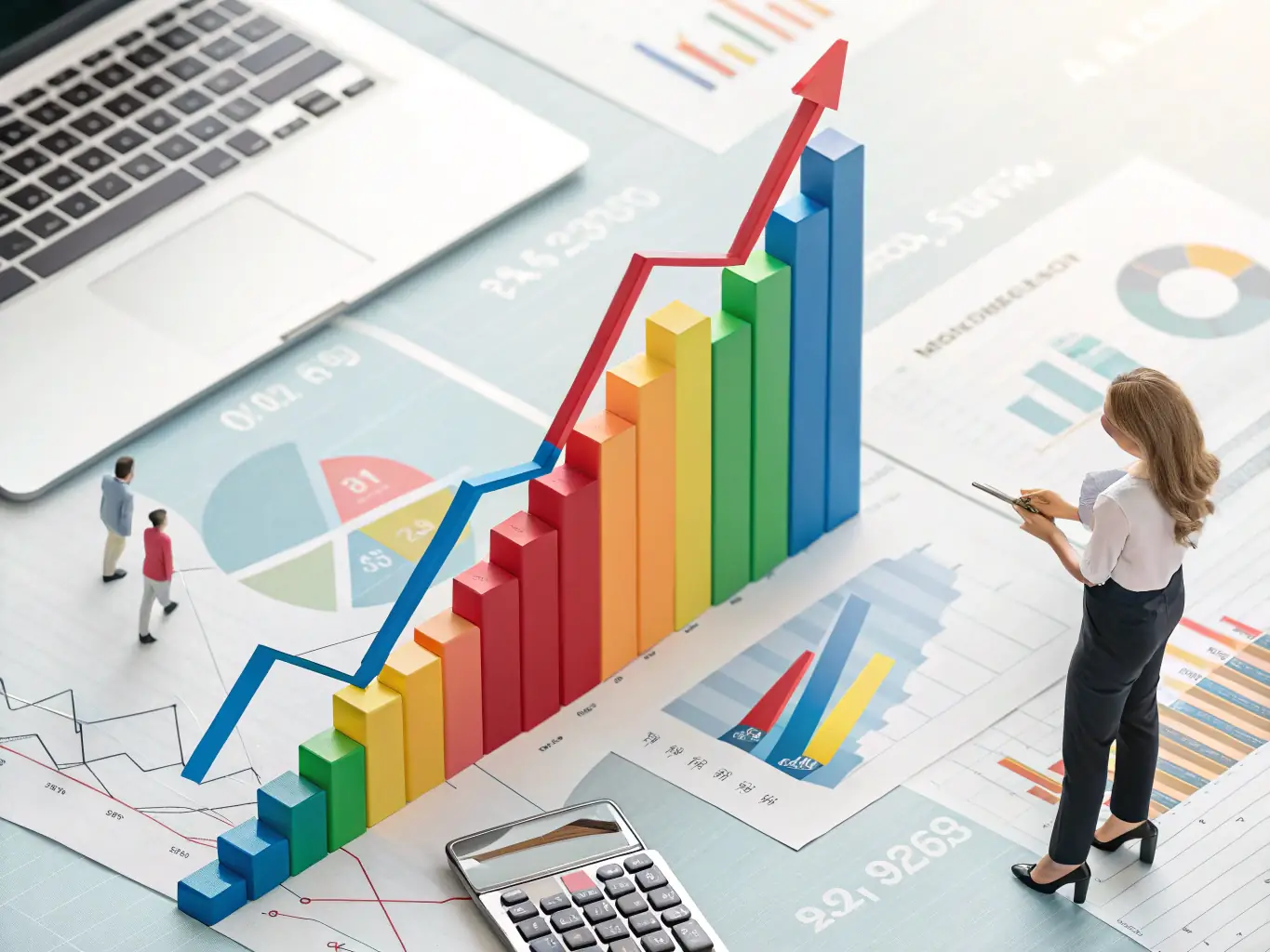 A graph showing a steady increase in closed deals and revenue for a home service business after partnering with POPSales. The graph illustrates the positive impact of POPSales on business growth.